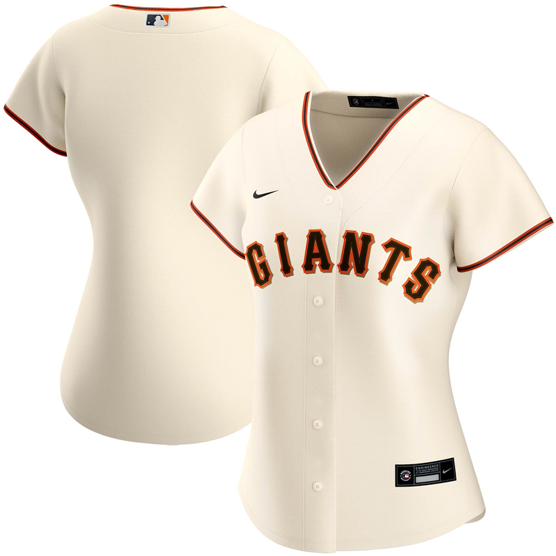 2020 MLB Women San Francisco Giants Nike Cream Home 2020 Replica Team Jersey 1
